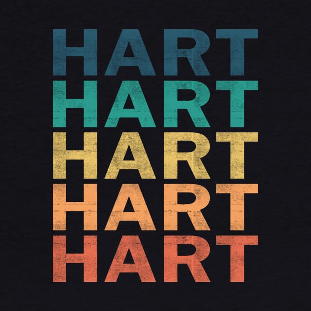 Hart Name T Shirt - Hart Vintage Retro Name Gift Item Tee by henrietacharthadfield